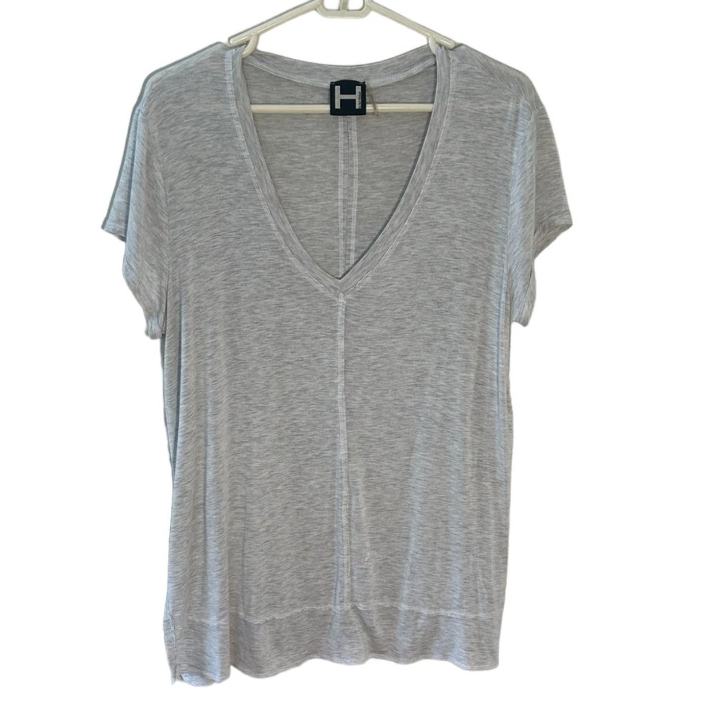 H by Bordeaux. Shirt/Anthropologie  L. Heathered Light gray.   325